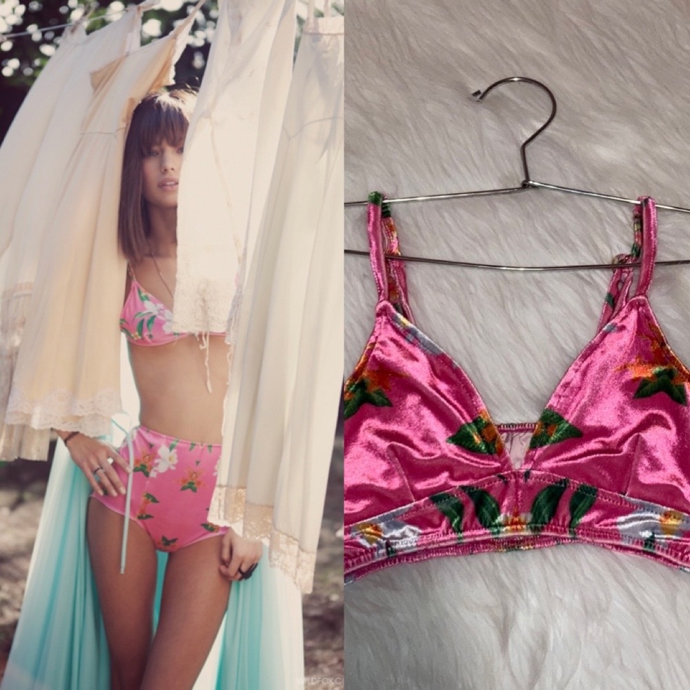 WILDFOX Intimates White Label Velvet Bralette - Picture 7 of 7